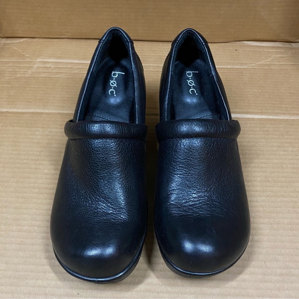 BOC Born Black Leather Clogs
